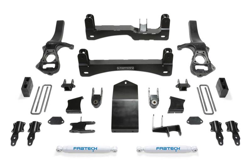 Fabtech K1132 19-21 GM K1500 P/U 6in Basic Sys w/Perf Shks
