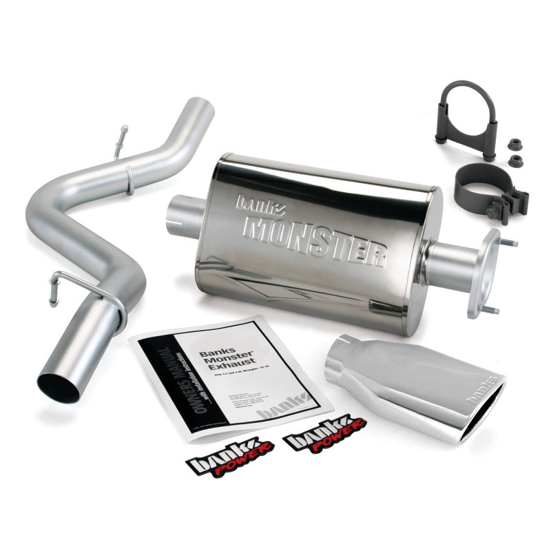 Banks Power 51311 91-95 Jeep 4.0L Wrangler Monster Exhaust System - SS Single Exhaust w/ Chrome Tip