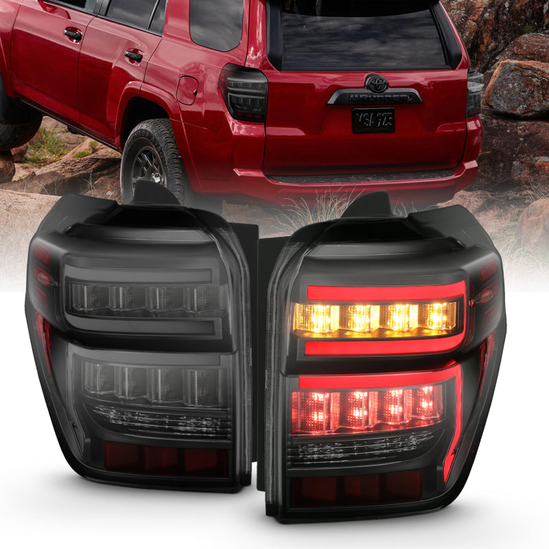 ANZO 311312 2014-2020 Toyota 4Runner T.L Black Housing Smoke Lens Red Light Bar W/Sequential