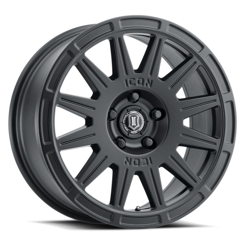 ICON 7017806560SB Ricochet 17x8 5x4.5 38mm Offset 6in BS Satin Black Wheel