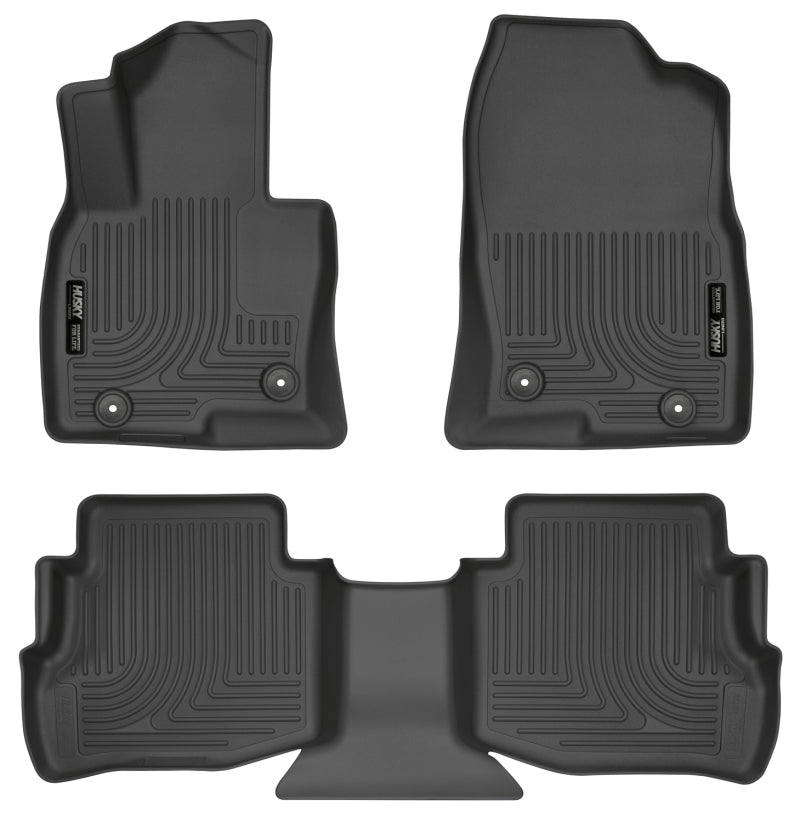 Husky Liners 95611 2017 Mazda CX-9 WeatherBeater Floor Liner (Front and Second Rows) - Black