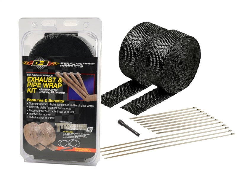 DEI 10073 Exhaust Wrap Kit - Black Titanium Wrap Locking Ties & Locking Tie Tool