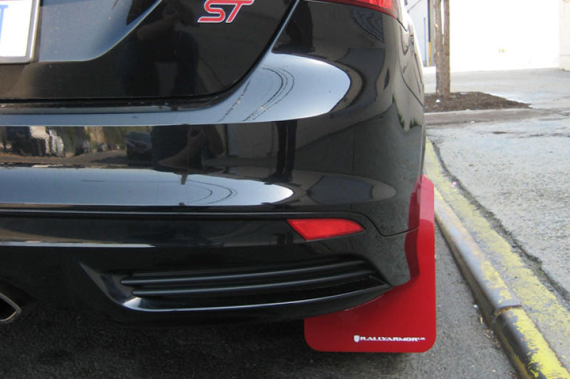 Rally Armor MF27-UR-NBL/WH 12-19 Ford Focus ST / 16-19 RS Nitrous Blue UR Mud Flap w/White Logo