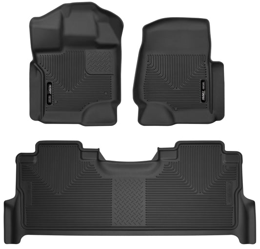 Husky Liners 53388 2017 Ford F-250 Super Duty Crew Cab X-Act Contour Black Front & Rear Floor Liners