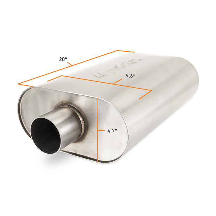 Mishimoto MMEXH-MF-25CCBR Universal Muffler with 2.5in Center Inlet/Outlet - Brushed