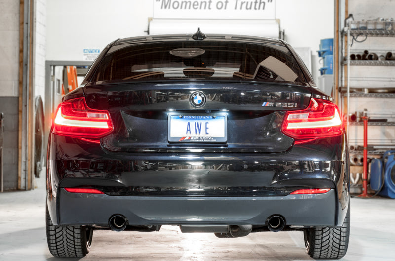 AWE Tuning 3010-33034 BMW F22 M235i / M240i Touring Edition Axle-Back Exhaust - Diamond Black Tips (102mm)