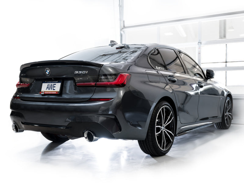 AWE Tuning 3020-32429 AWE 19-23 BMW 330i / 21-23 BMW 430i Base G2X Track Edition Axle Back Exhaust - Chrome Silver