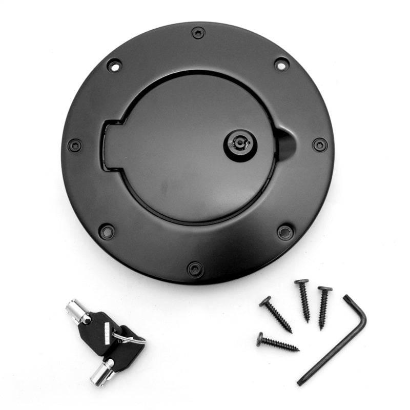 Rugged Ridge 11425.08 Locking Gas Cap Door Black Alum 97-06TJ