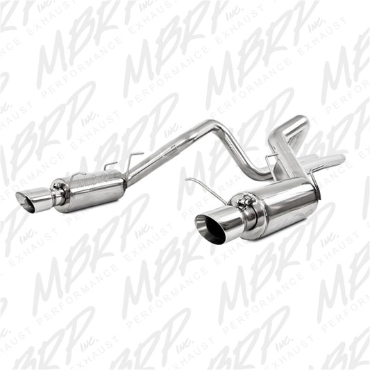MBRP S7258409 11-14 Ford Mustang GT 5.0L Dual Split Rear Street Version T409 3in Cat Back Exhaust System