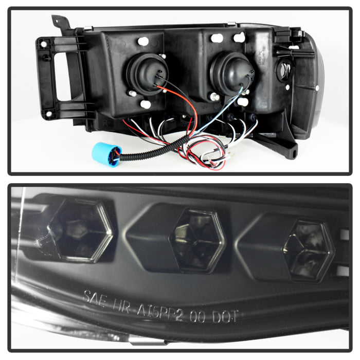 SPYDER 5078384 Spyder Dodge RAM 1500 02-05 03-05 Projector Headlights LED Halo LED Blk Smke PRO-YD-DR02-HL-BSM