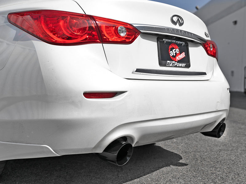aFe 49-36132NM-B Takeda 2.5in 304 SS Cat-Back Exhaust System w/ Black Tips 16-18 Infiniti Q50 V6-3.0L (tt)