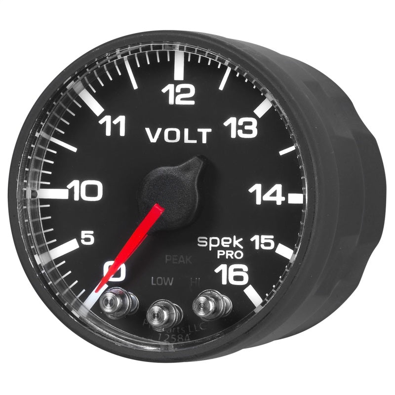 Autometer ATMP344328 Spek-Pro 2-1/6 Gauge Voltmeter w/Peak Mem.