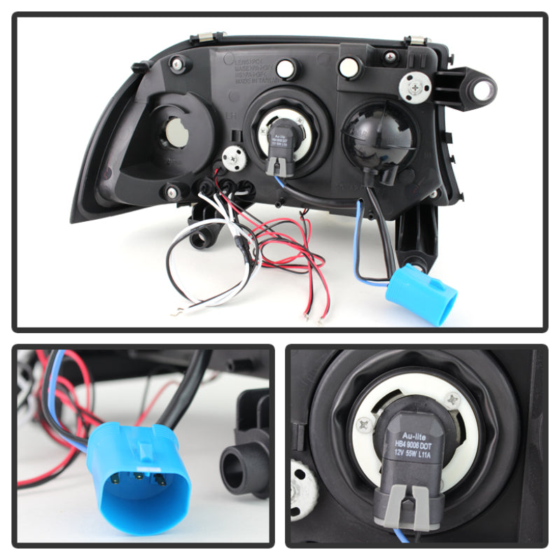 SPYDER 5009784 Spyder Dodge Dakota 97-04/Durango 98-03 1PC Projector Headlights LED Halo LED Blk PRO-YD-DDAK97-BK