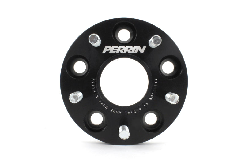 Perrin Performance PHP-WHL-020BK PERRIN 17-21 Honda Civic Si / 22-26 Acura Integra 64.1mm 5x114.3 Wheel Spacers 20mm - Pair