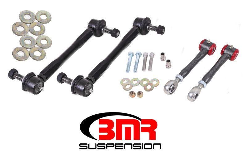 BMR Suspension ELK015H BMR 16-17 6th Gen Camaro Front and Rear Sway Bar End Link Kit - Black Hammertone