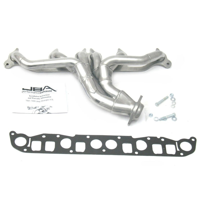 JBA 1526SJS 91-99 Jeep 4.0L 1-1/2in Primary Silver Ctd Cat4Ward Header