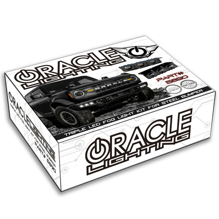 ORACLE Lighting 5890-005 Oracle High 21-22 Ford Bronco Triple LED Fog Light kit for Steel Bumper