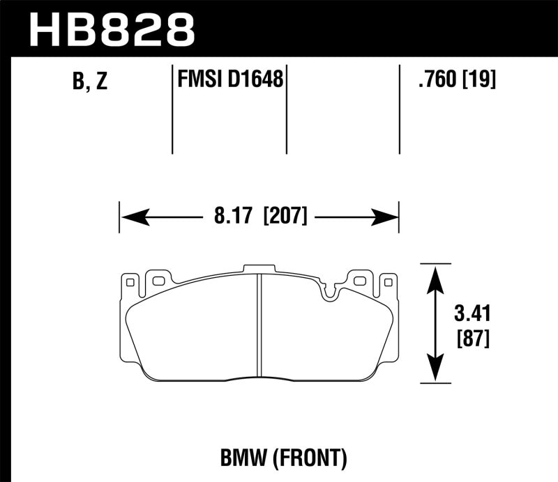Hawk Performance HB828B.760 Hawk 12-17 BMW M6 / 14-17 BMW M6 Gran Coupe / 13-16 BMW M5 HPS 5.0 Front Brake Pads