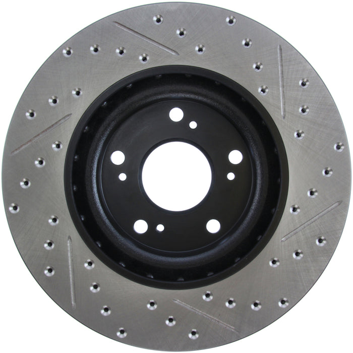 Stoptech 127.40057R StopTech 02-06 Acura RSX Type S / 06-09 Honda Civic Si Slotted & Drilled Right Front Rotor