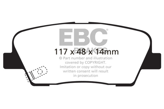 EBC DP31806C 11+ Hyundai Equus 4.6 Redstuff Rear Brake Pads