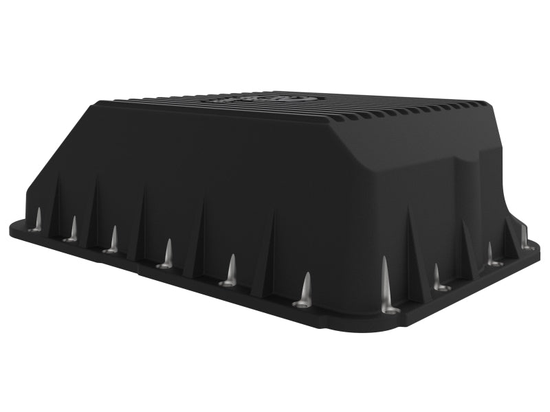 aFe 46-70122-1 Transmission Pan (Black); Ford Diesel Trucks 03-10 V8-6.0/6.4L (td)