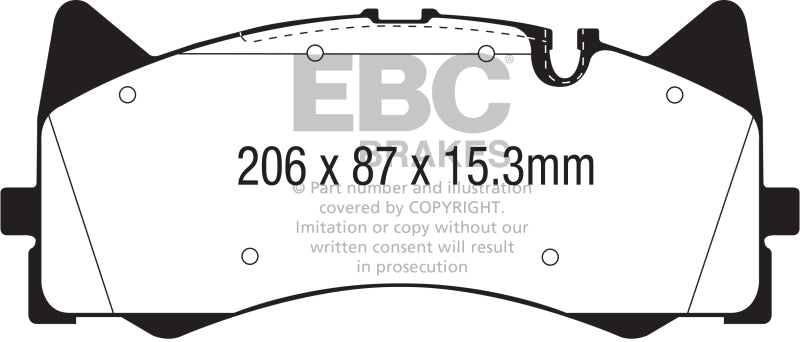 EBC DP32298C 2015+ Mercedes-Benz C63 AMG (W205) 4.0L Twin Turbo Redstuff Front Brake Pads