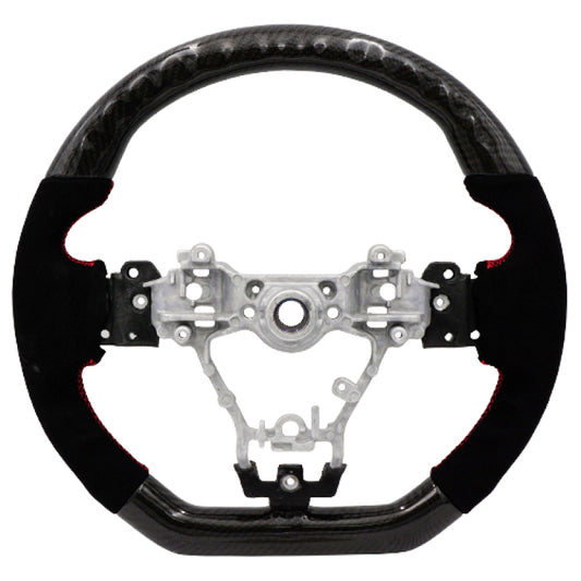 BLOX Racing BXSW-50010-R 15-21 Subaru Carbon/Alcantara Steering Wheel Red Stitching