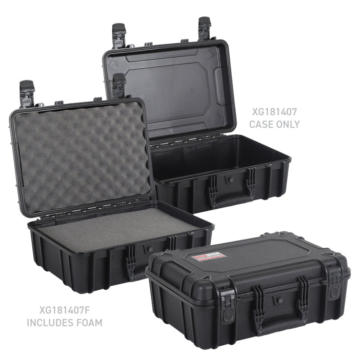 Go Rhino XG181407F XVenture Gear Hard Case w/Foam - Medium 18in. / Lockable / IP67 - Tex. Black