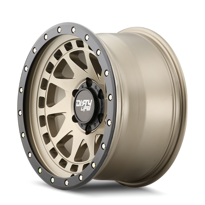 Dirty Life 9311-7973MGD12 9311 Enigma Pro 17x9/5x127 BP/-12mm Offset/71.5mm Hub Satin Gold Wheel - Beadlock