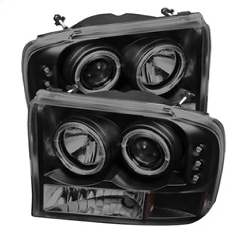 SPYDER 5078452 Spyder Ford F250 Super Duty 99-04 Projector Version 2 LED Halo LED Blk Smke PRO-YD-FF25099-1P-G2-BSM