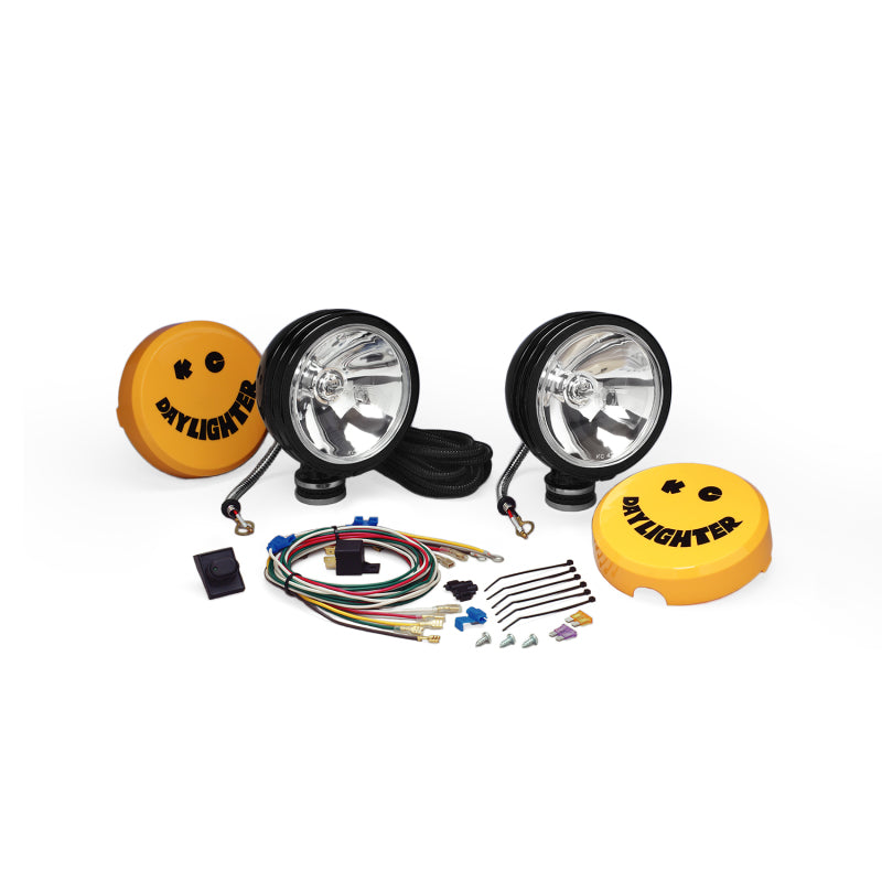 KC HiLiTES 238 Daylighter 6in. Halogen Light 100w Spot Beam (Pair Pack System) - Black SS