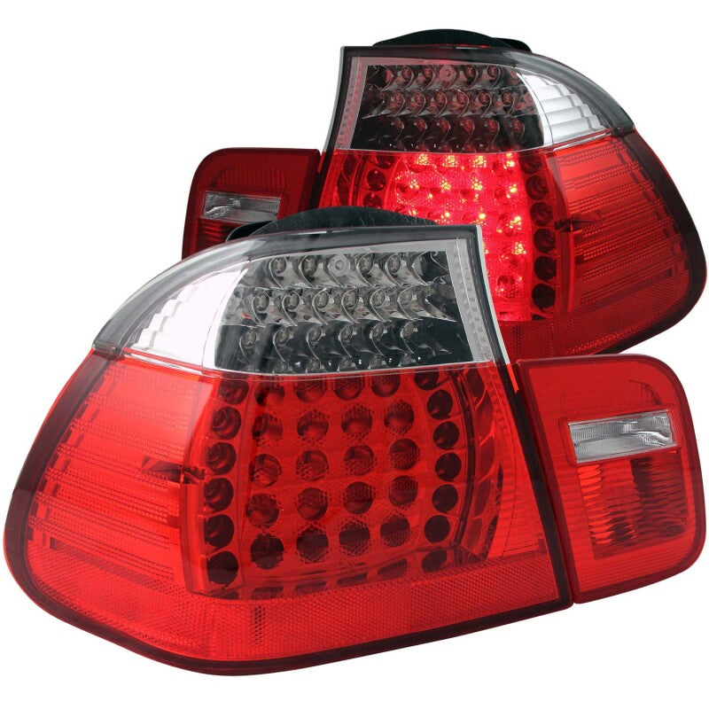 ANZO 321096 2002-2005 BMW 3 Series E46 LED Taillights Red/Clear
