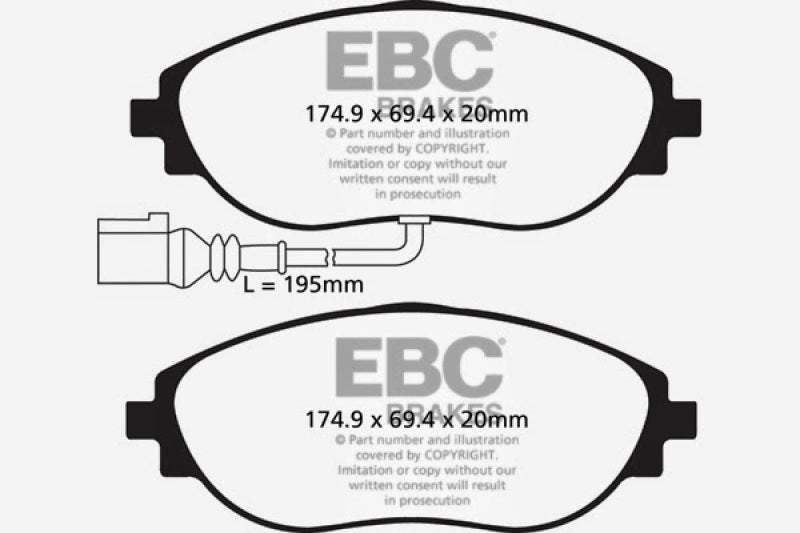 EBC DP42127R 14-20 Audi S3 2.0 Turbo Yellowstuff Front Brake Pads