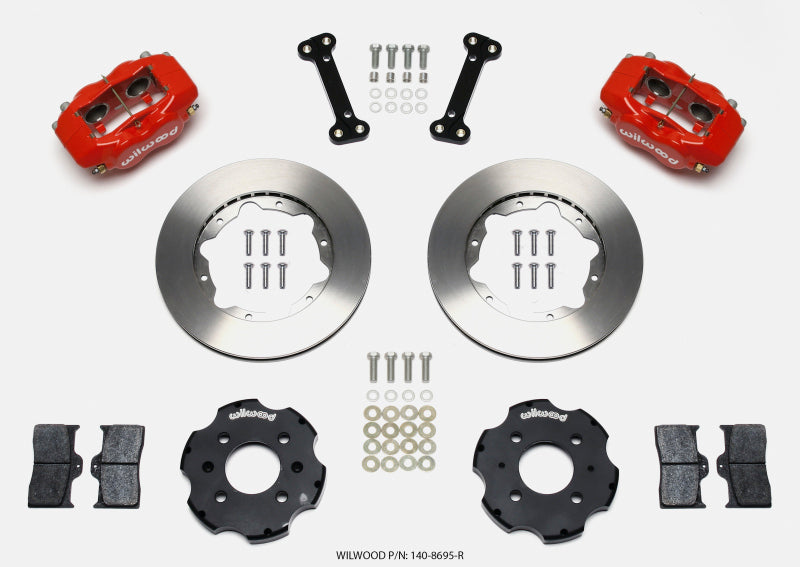 Wilwood 140-8695-R Forged Dynalite Front Hat Kit 11.00in Red Integra/Civic w/Fac.240mm Rtr