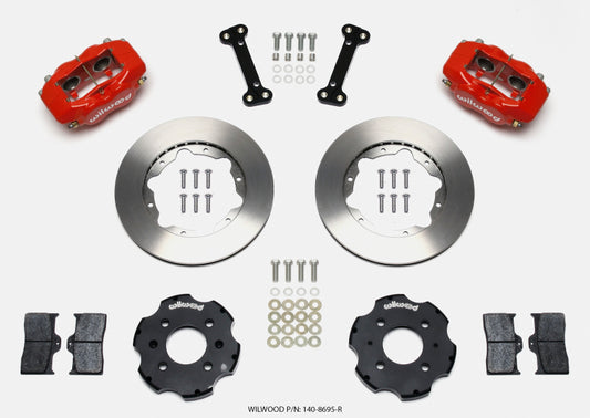 Wilwood 140-8695-R Forged Dynalite Front Hat Kit 11.00in Red Integra/Civic w/Fac.240mm Rtr