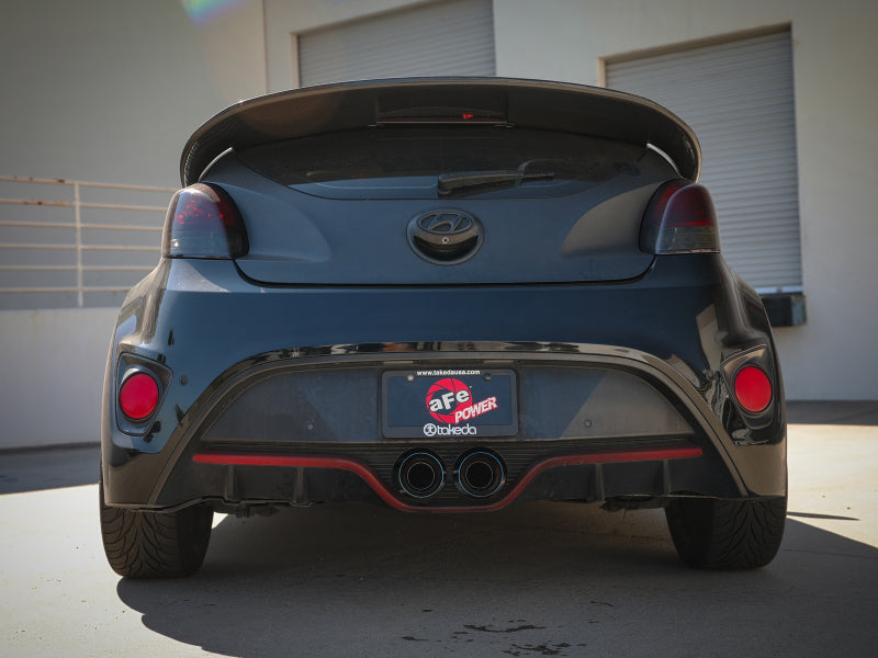 aFe 49-37019-L Takeda 13-17 Hyundai Veloster L4-1.6L 2-1/2in 304 SS Axle-Back Exhaust w/ Blue Flame Tips