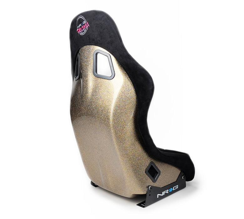 NRG FRP-303BK-ULTRA FRP Bucket Seat ULTRA Edition - Medium (Black Alcantara/Gold Glitter Back)