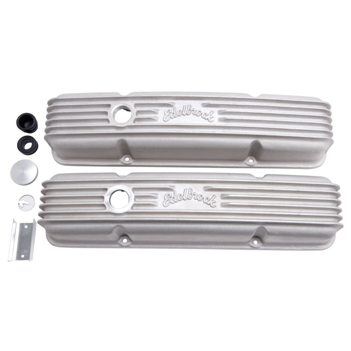 Edelbrock EDE41449 Valve Cover Kit Classic Finned SBC 59-86