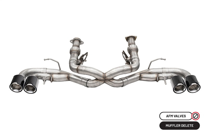 CORSA Performance 21104CF Corsa 2020-2024 Chevrolet Corvette C8 RWD 3in Track Cat-Back Delete Exhaust w/4.5in CF PolishedTips