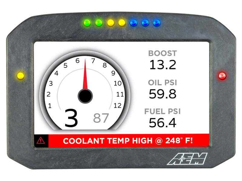 AEM 30-5703F CD-7LG Carbon Logging Flush Digital Dash Display w/ Internal 20Hz GPS & Antenna