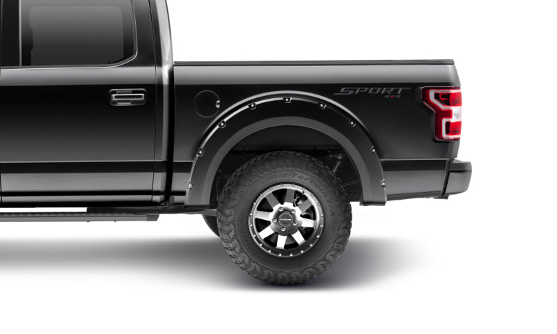 Bushwacker 20945-32 18-20 Ford F-150 (Excl Models w/Tech Pkg) Pocket Style Flares 4pc - Agate Black Met