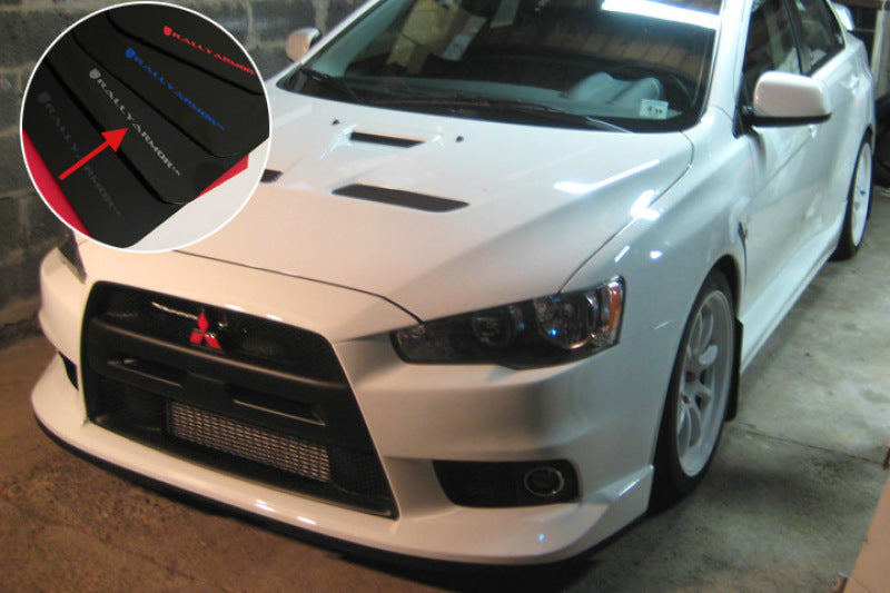 Rally Armor MF10-UR-BLK/SIL 08-17 Mitsubishi EVO X Black UR Mud Flap w/ Silver Logo