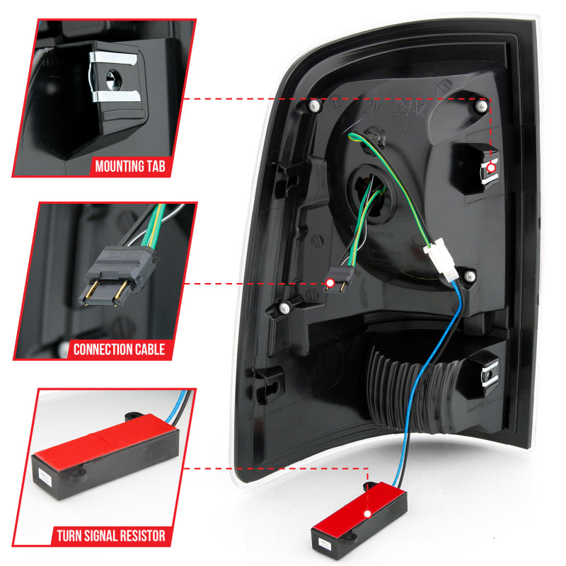 ANZO 311318 2009-2018 Dodge RAM 1500 LED Taillight Plank Style Black w/Clear Lens