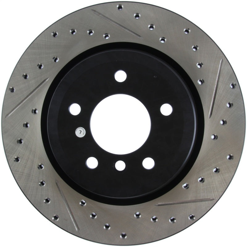 Stoptech 127.34080L StopTech 06 BMW 330 / 07-09 BMW 335 Slotted & Drilled Left Rear Rotor