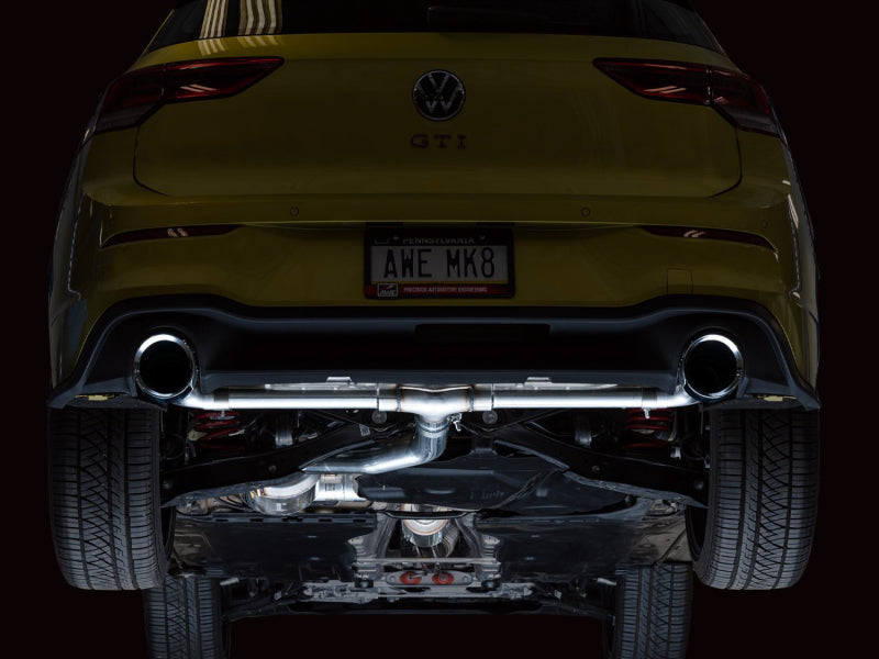 AWE Tuning 3015-32658 AWE 2022 VW GTI MK8 Touring Edition Exhaust - Chrome Silver Tips