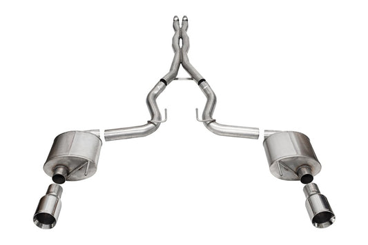 CORSA Performance 21255 Corsa 24+ Ford MustangGT Sport Cat-Back Exhaust Sys. 3.0in Dual Rear Exit w/4.5in Straight Cut Tips