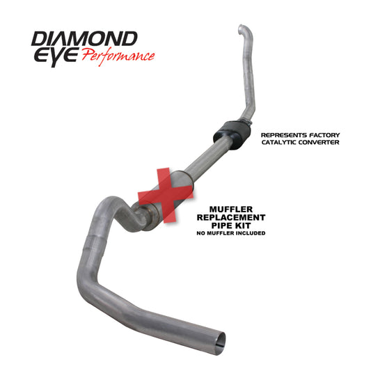 Diamond Eye Performance K4306A-RP Diamond Eye KIT 4in MFLR RPLCMENT PIPE TB SGL ALUM 94-97 5 7 3L F250/F350 PWRSTROKE NFS W CARB STDS