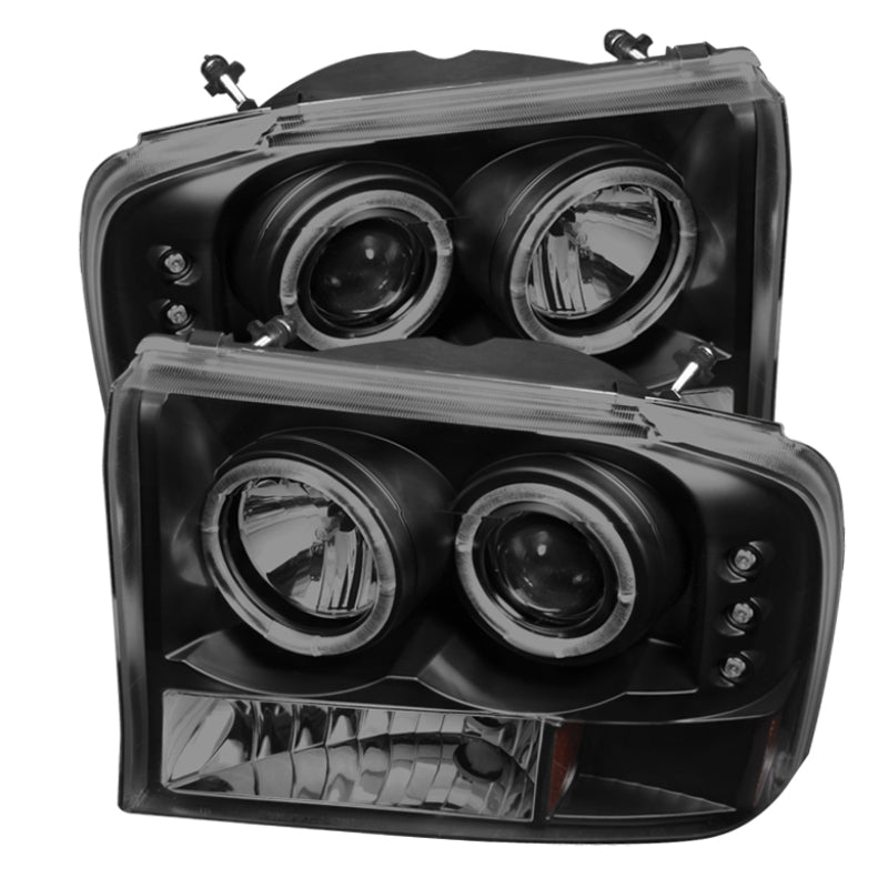 SPYDER 5078452 Spyder Ford F250 Super Duty 99-04 Projector Version 2 LED Halo LED Blk Smke PRO-YD-FF25099-1P-G2-BSM