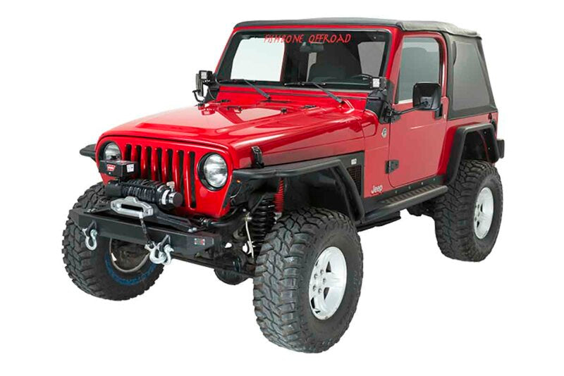 Fishbone Offroad FB21052 97-06 Jeep Wrangler TJ Winch Plate Steel - Black Textured Powdercoat Piranha Series