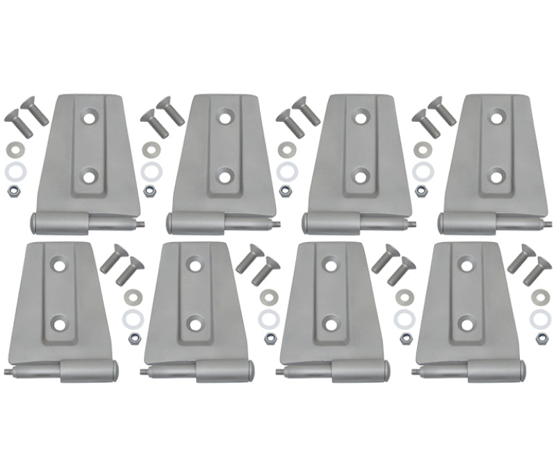 Kentrol 40576 07-18 Jeep Wrangler JK Door Hinge Set 8 Pieces 4 Door Bare Grey
